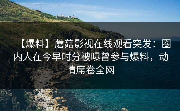 【爆料】蘑菇影视在线观看突发：圈内人在今早时分被曝曾参与爆料，动情席卷全网
