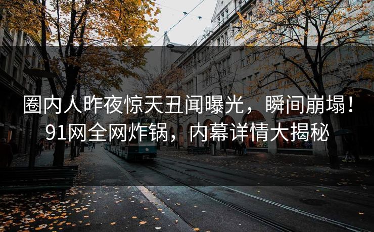 圈内人昨夜惊天丑闻曝光，瞬间崩塌！91网全网炸锅，内幕详情大揭秘